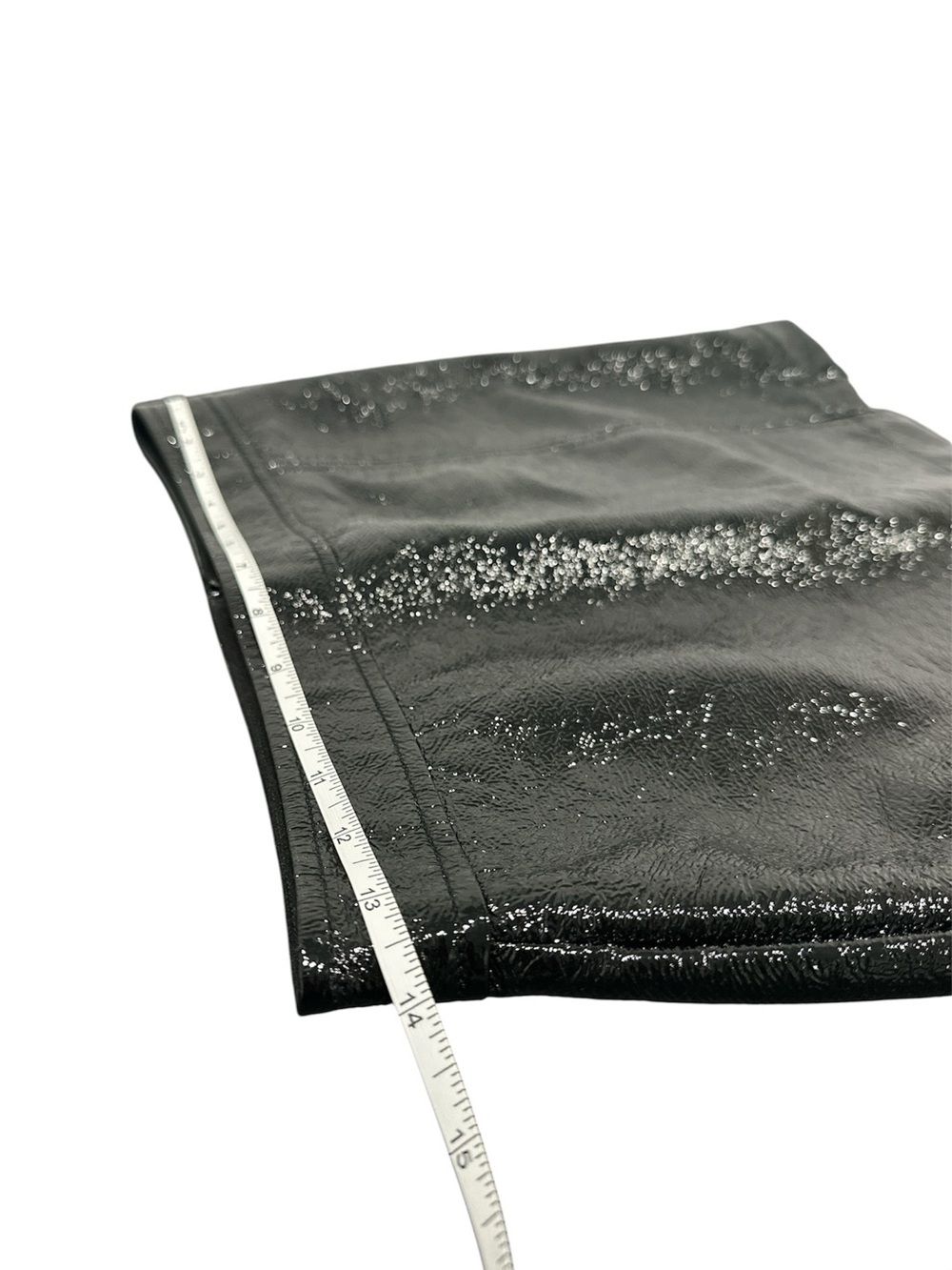 Aritzia Mini Skirt Wilfred Black Crinkled Faux Leather Vinyl Size 4 - Picture 8 of 9